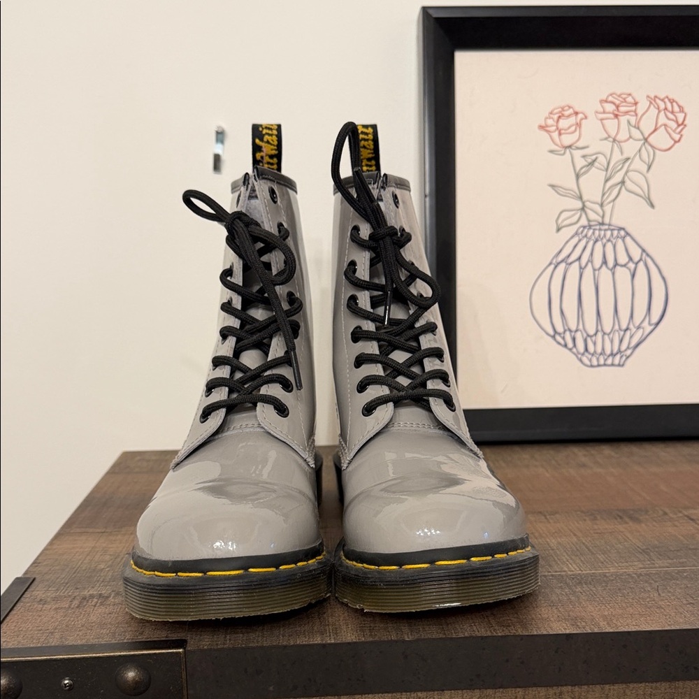Dr. Martens Gray Lace Up Boots